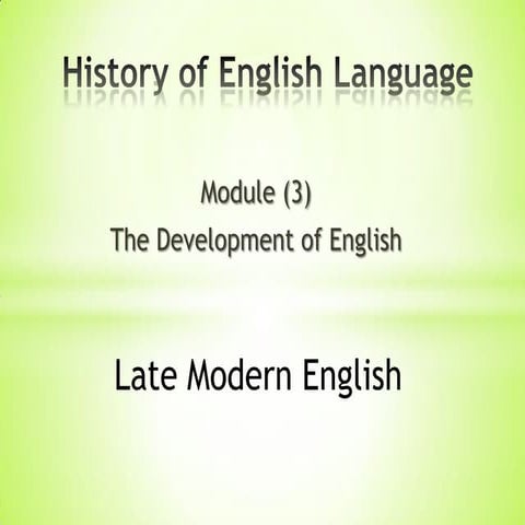 Late modern english