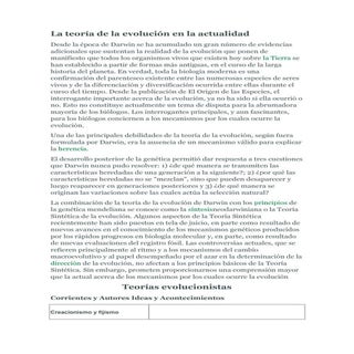 La teoría de la evolución en la act...