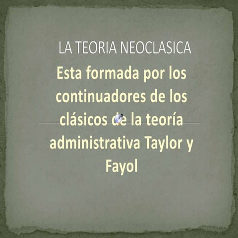 La teoria neoclasica