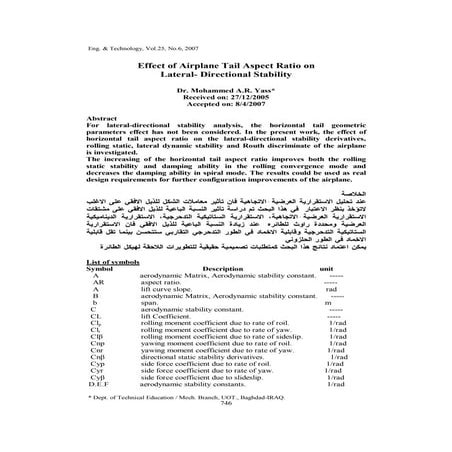 Lateral directional stability effect horiz tail