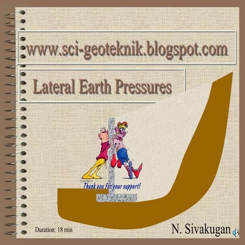 Lateral earthpressures by sivakugan