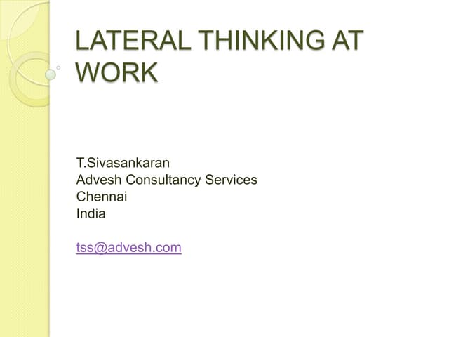 Lateral Thinking  1