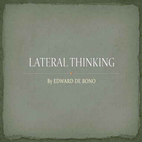 Lateral thinking review