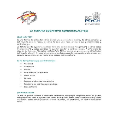 La terapia cognitivo conductua