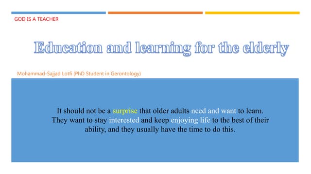 Later life learning