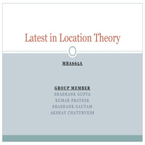 Latest in location theory