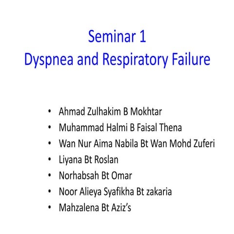 Dyspnoea & Respiratory Failure