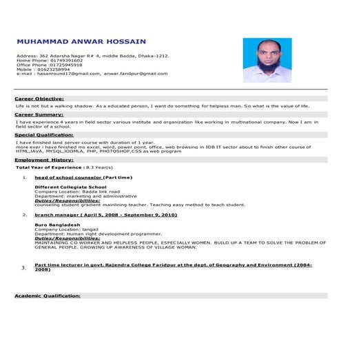 Anwar Hossain - | DOCX