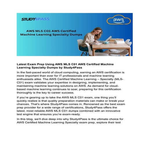 Study4Pass AWS MLS C01 Practice Test.pdf