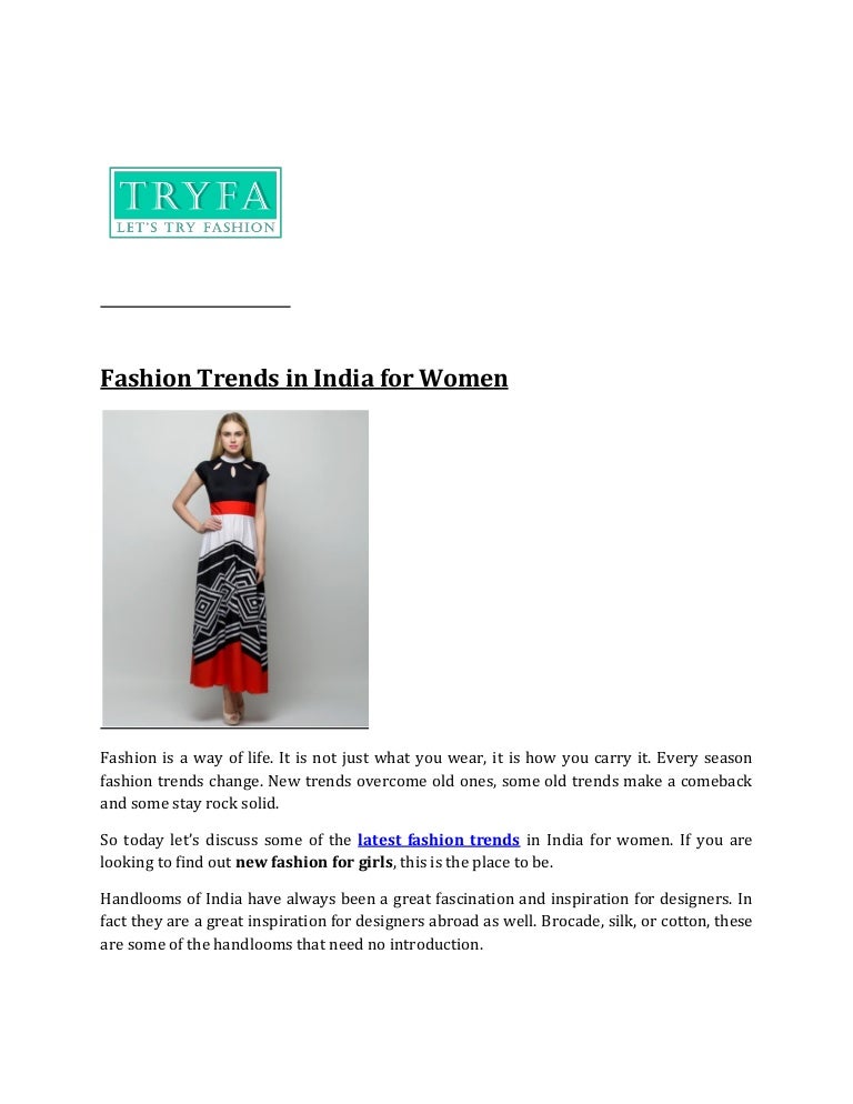 Latest fashion trends in india