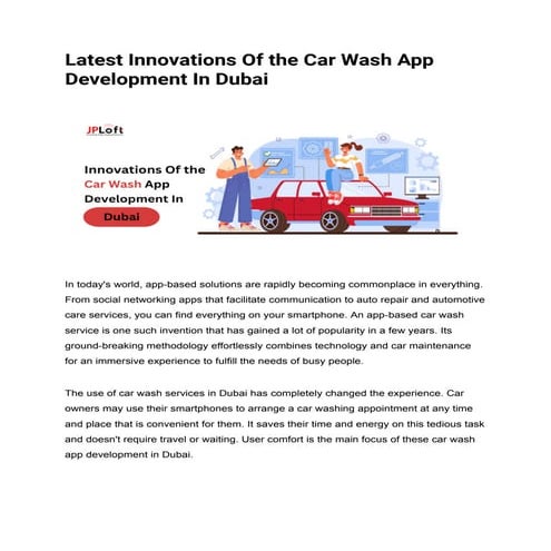 Latest Innovations Of the Car Wash App Development In Dubai.pdf