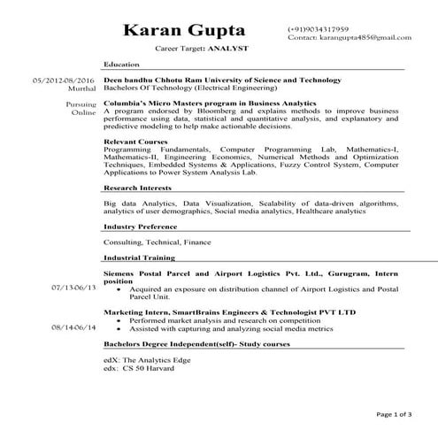 Latest Updated Resume