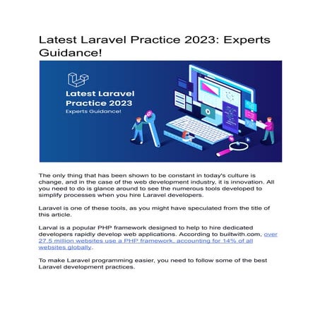 Latest Laravel Practice 2023 Experts Guidance.pdf