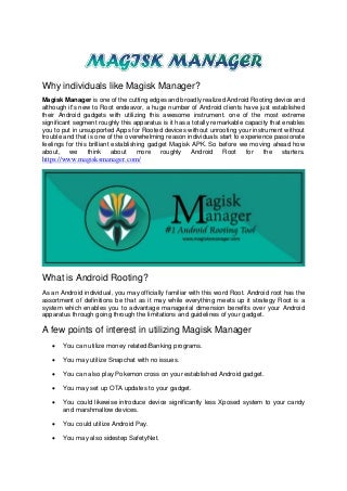 Latest magisk manager apk download on your android devices