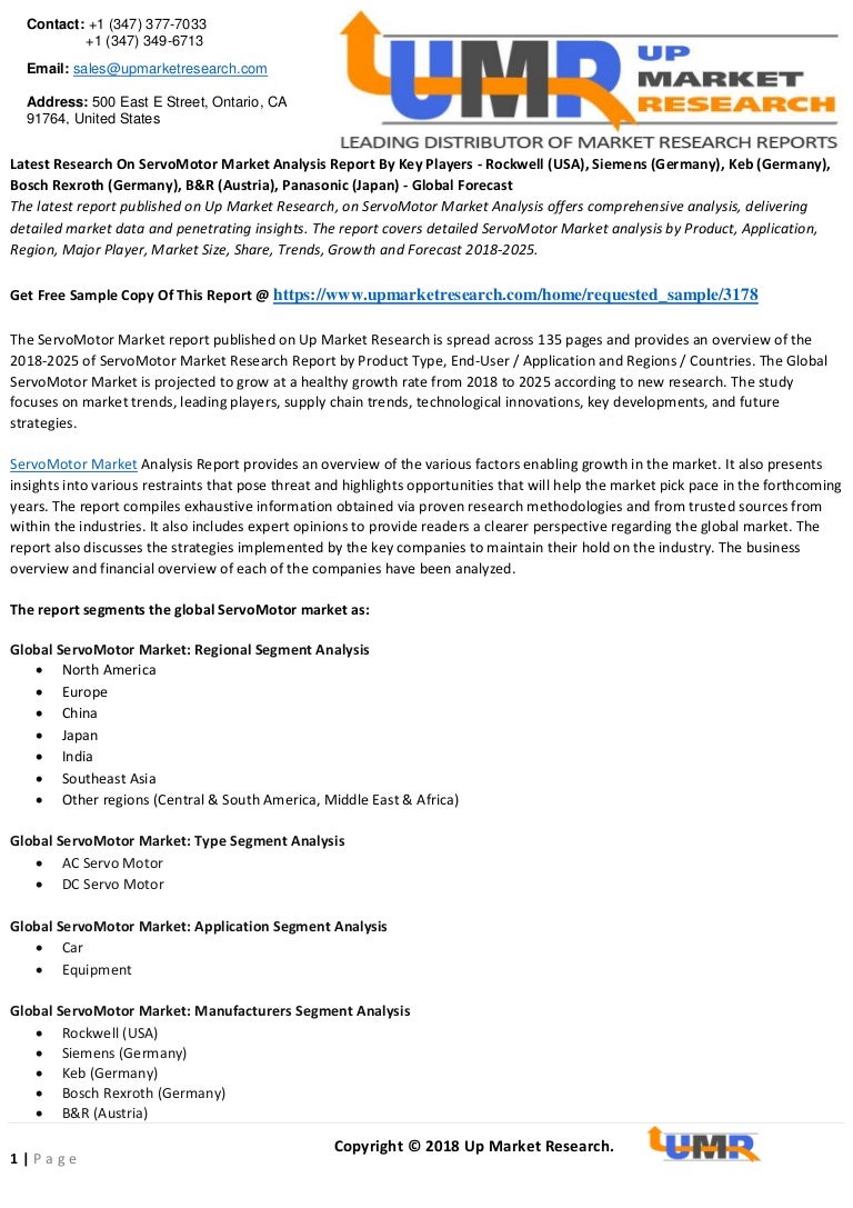 Latest Research On Servo Motor Market Analysis Report By Key Players