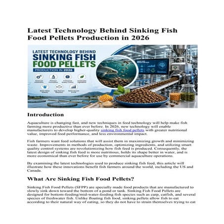 Latest Technology Behind Sinking Fish Fo | PDF
