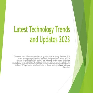 Latest Technology Trends and Updates 2023 