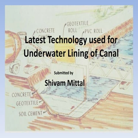Latest technology used for underwater lining of canal