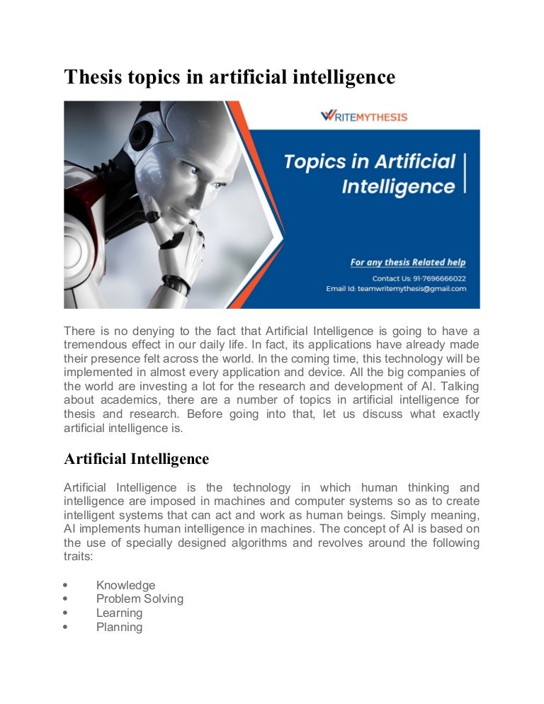 master thesis about artificial intelligence