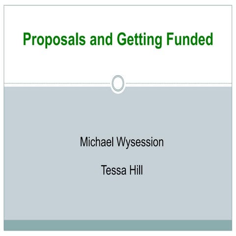 LATEUPLOAD - Writing Proposals and Getting Funded_WED_1030_hill