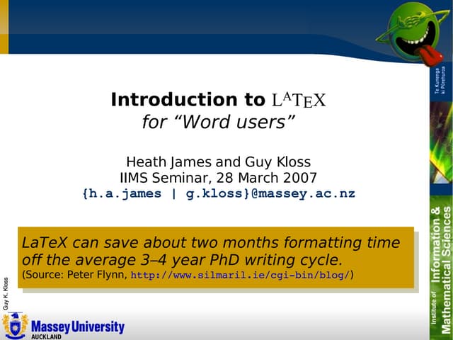 LaTeX Introduction for Word Users