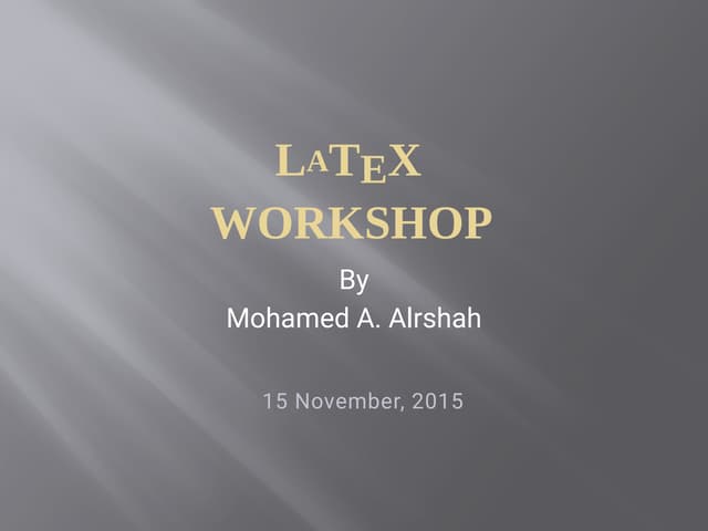 Introduction to Latex