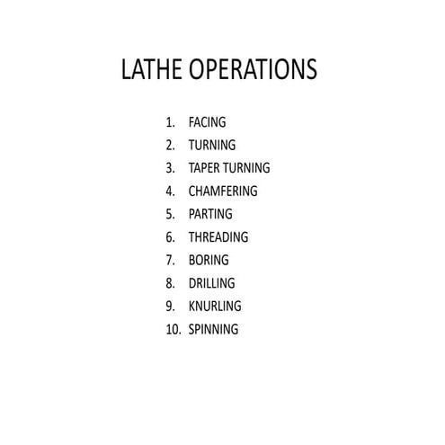Lathe operations