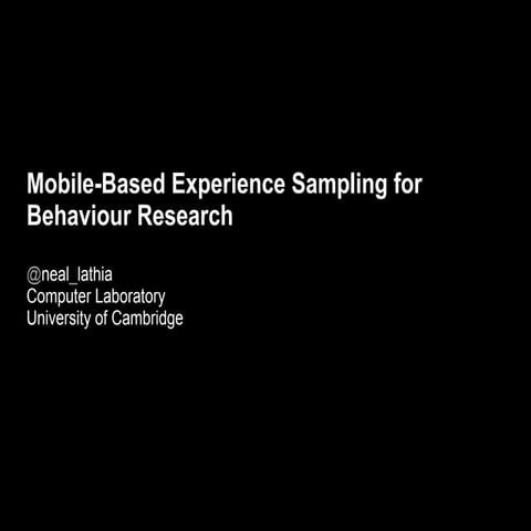 Mobile-Based Experience Sampling for Behaviour Research