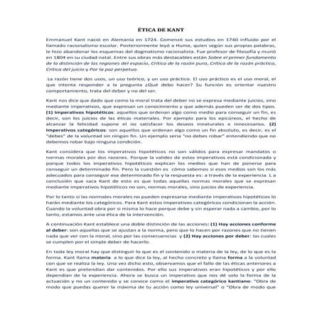 La ética de Kant