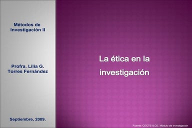 La ética en la investigación