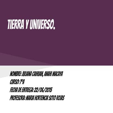 La tierra y el universo