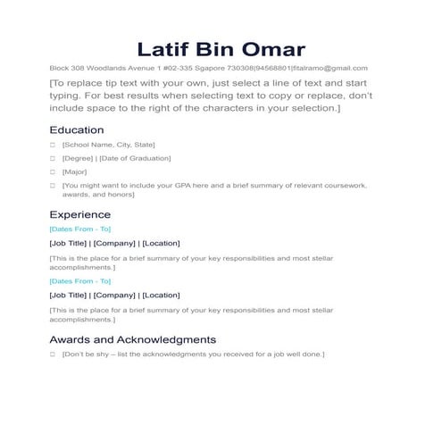 Resume sample | DOCX