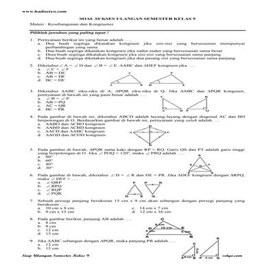 Latihan uas-kelas-9 mtk