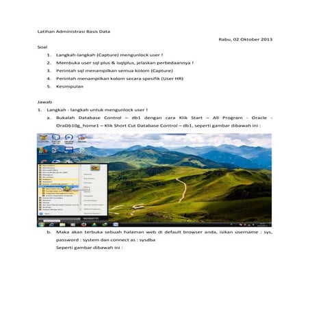 Latihan administrasi basis data