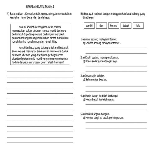 Latihan bm awal tahun