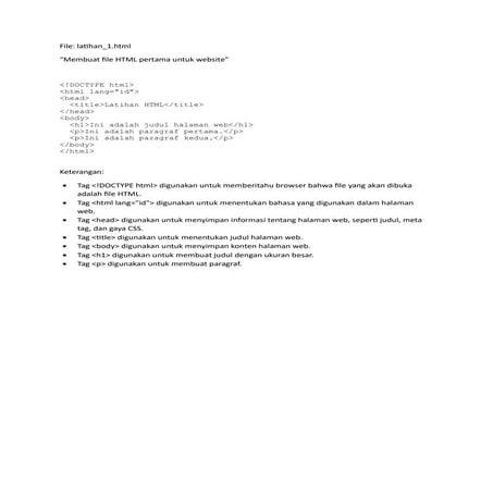 belajar dan studi kasus HTML untuk pemula