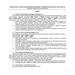 Latihan + jawaban mikro 1 (uts) - FEUI