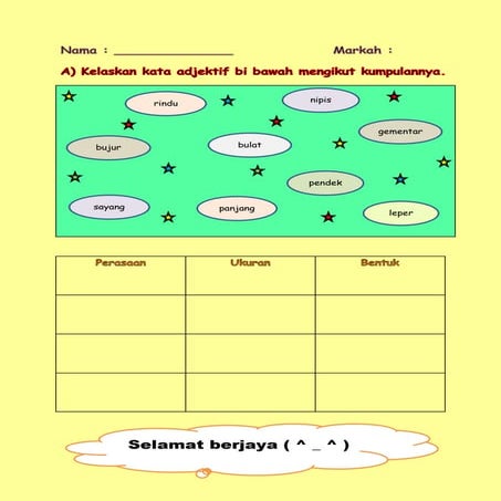 Latihan kata adjektif