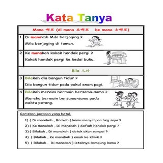 Latihan kata tanya