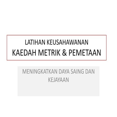 Latihan keusahawanan   kaedah baru