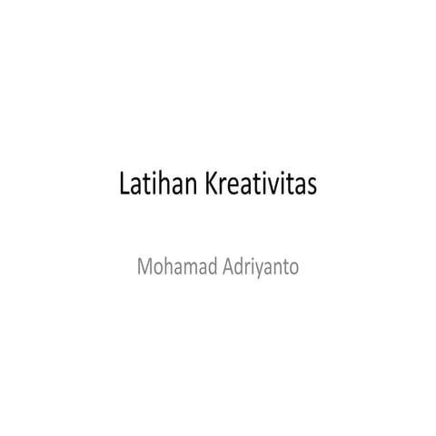 Latihan Kreativitas