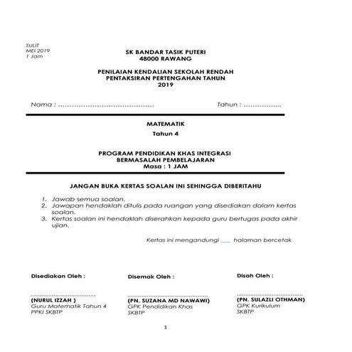 Latihan Mate Tahun 4 Doc