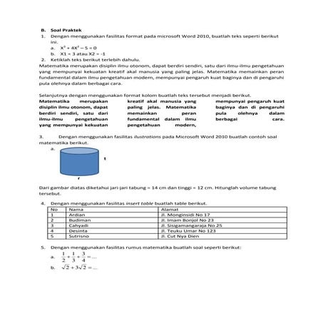 Latihan modul b.soal praktek hal 65 66