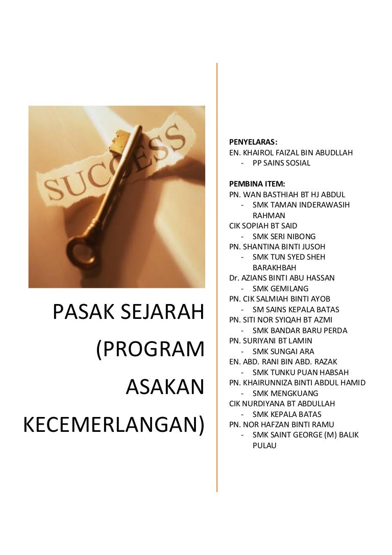 Latihan Pasak Sejarah T4 T5 Kbsm