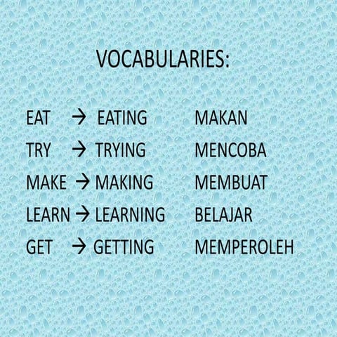 Latihan present continuous tense