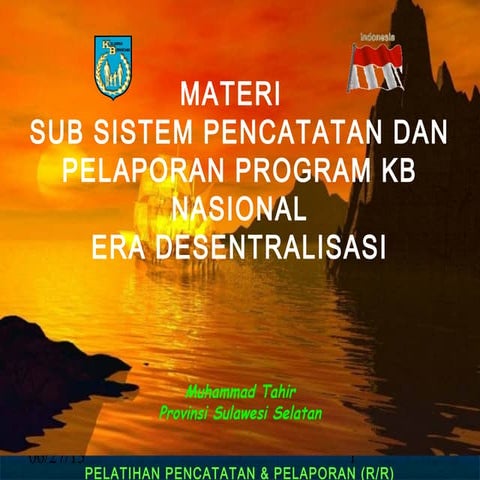 Latihan pencatatan dan pelaporan program KB Nasional
