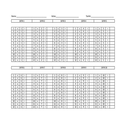 Latihan Sifir 1 10 Docx