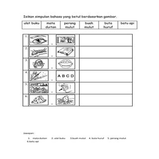 Latihan simpulan bahasa bergambar