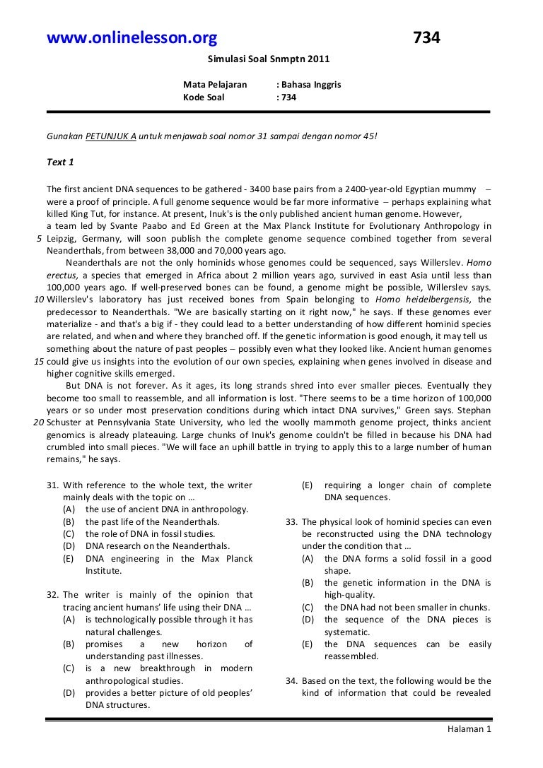 Soal Snmptn Bahasa Inggris