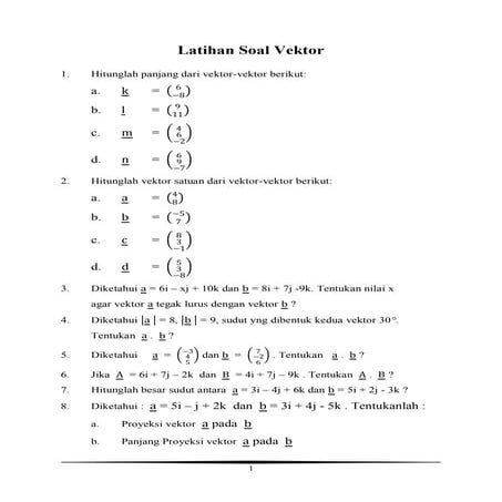 Latihan soal vektor